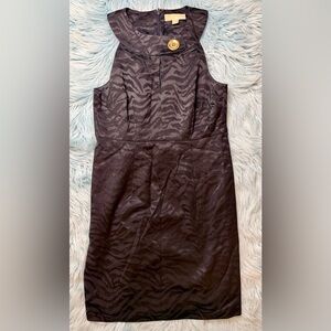 Michael Michael Kors Black Jacquard Sleeveless Dress Size 8